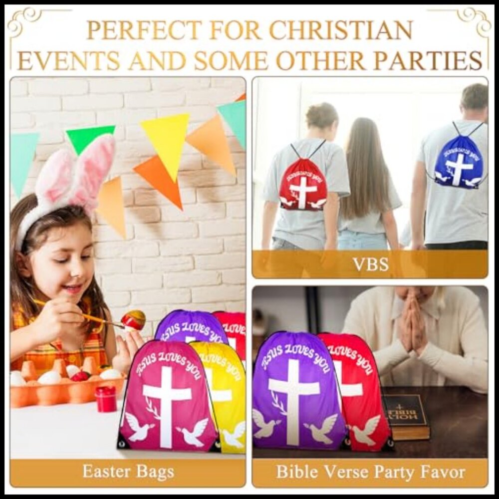 Drawstring Backpack Polyester Daypack Religious I… - image 7